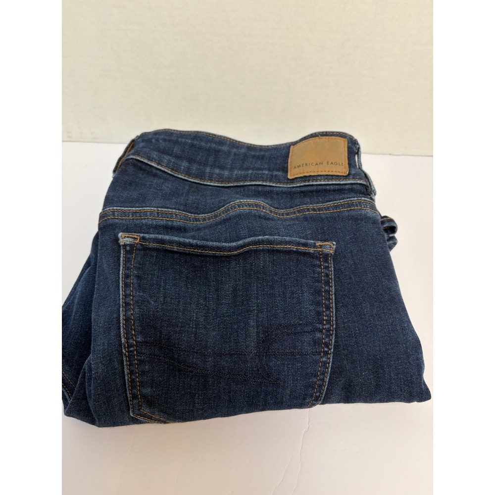 American Eagle Next Level Stretch Kick Boot Mid-Rise Denim Jeans Dark Size 14
